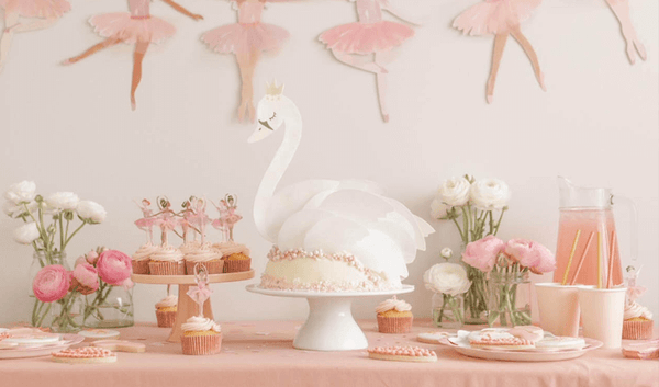Ballerina Party styled with the beautiful ballerina decorations by Meri Meri Party. Little Gatherer Children's Boutique. 