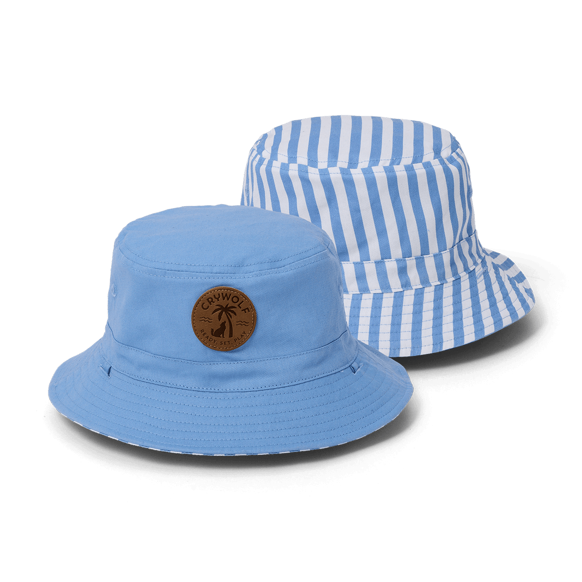 Crywolf Reversible Bucket Hat - Sky Blue Stripe
