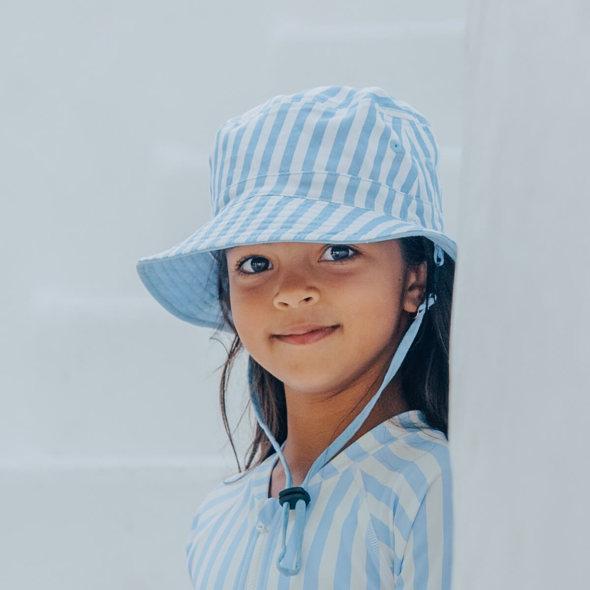 Crywolf Reversible Bucket Hat - Sky Blue Stripe