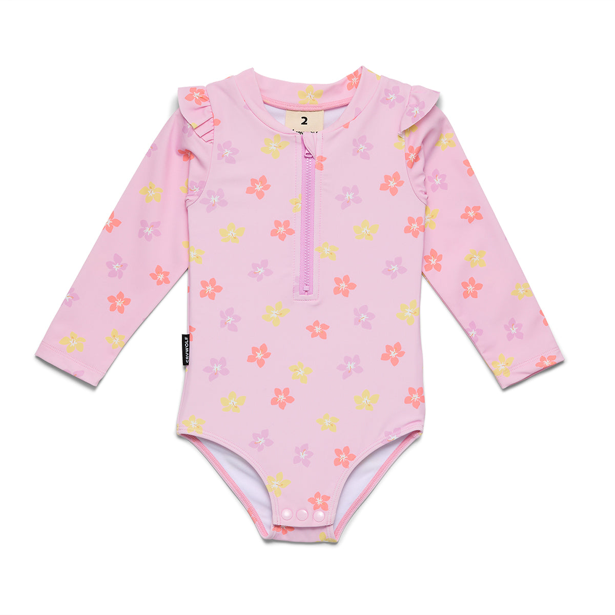 Baby Long Sleeve Swimsuit - Hibiscus Bloom