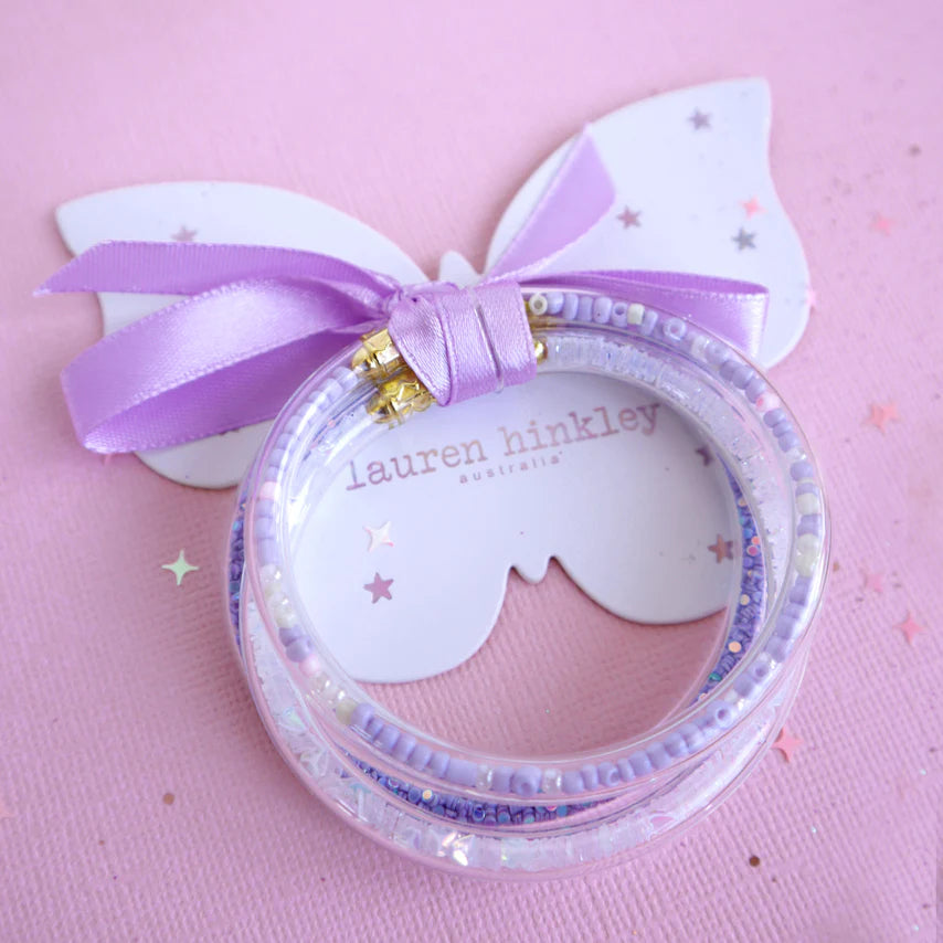 Lauren Hinkley Purple Glitter Elastic Bracelet (3 Set)