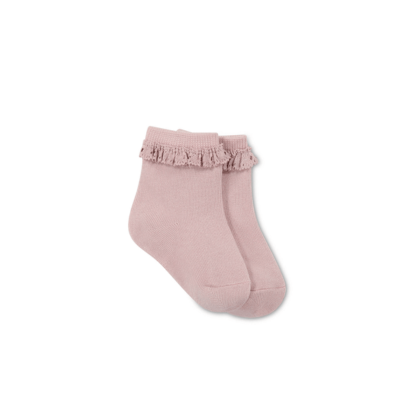 Jamie Kay Jacquard Floral Sock - Powder Pink