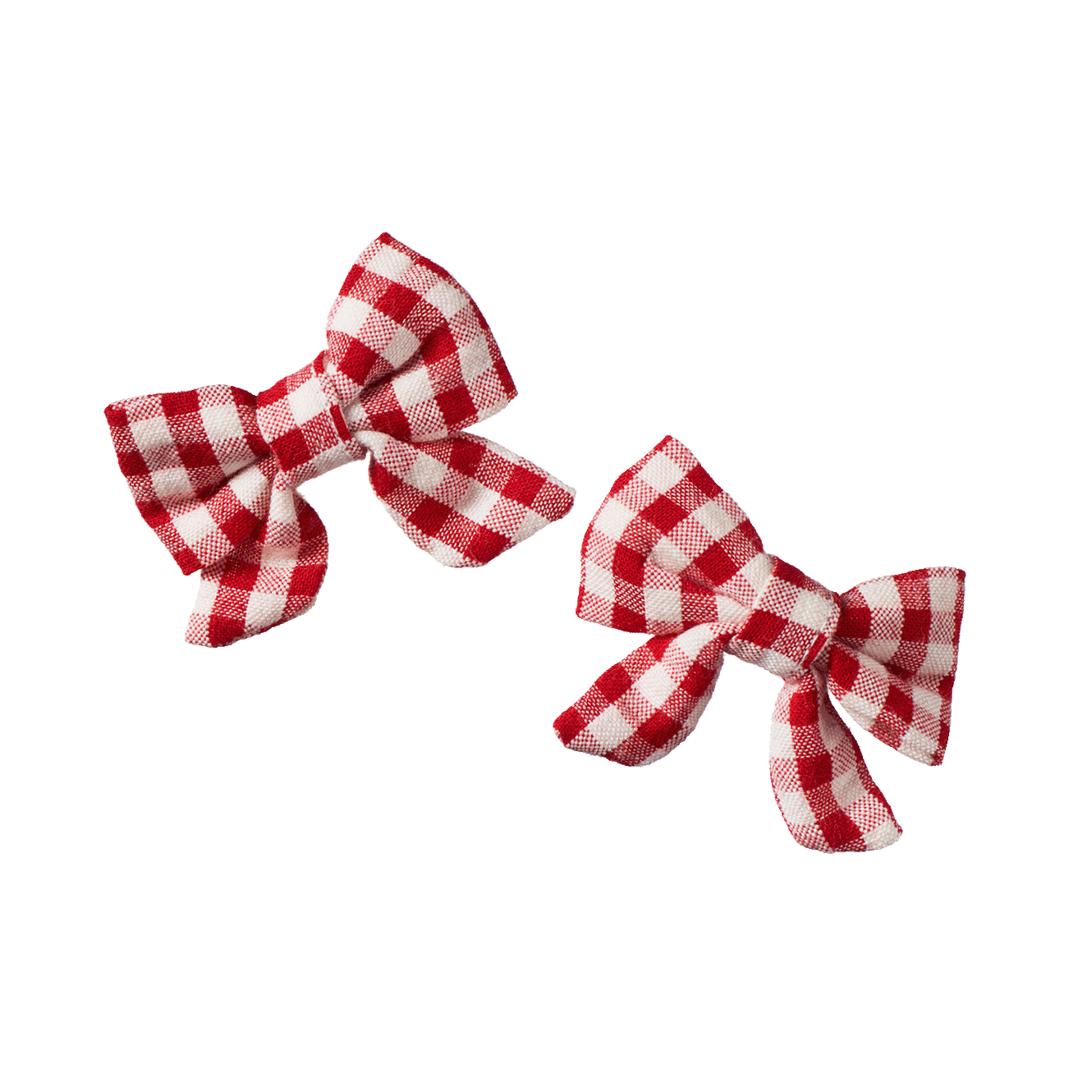 Nature Baby Bow Hair Clips Pack Red Check Little Gatherer NZ