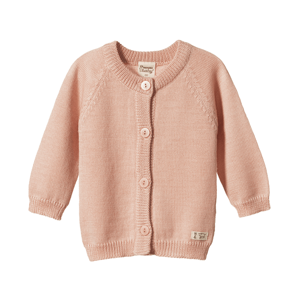 Nature Baby Merino Knit Cardigan - Rose Dust
