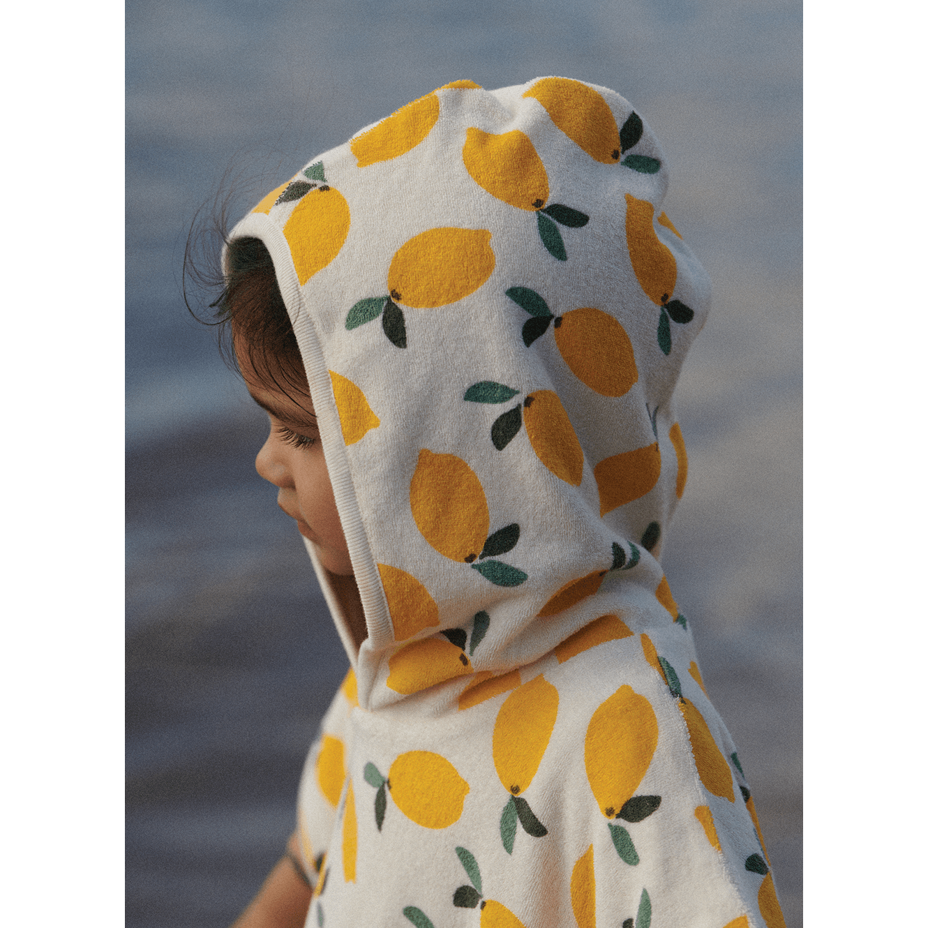Nature Baby Organic Cotton Poncho Towel - Lemon Print