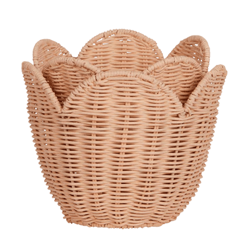 Olli Ella Lily Basket Set of Two - Seashell Pink
