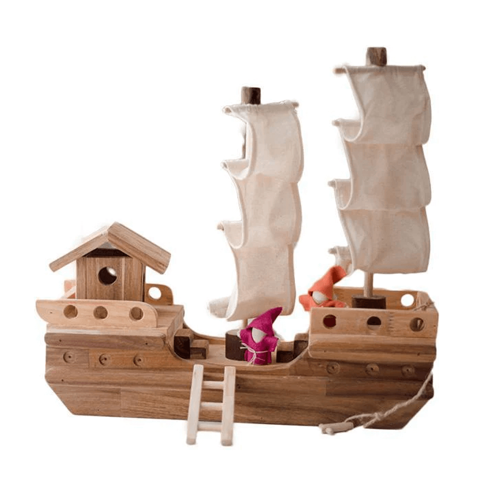 Q Toys Wooden Pirate Ship Little