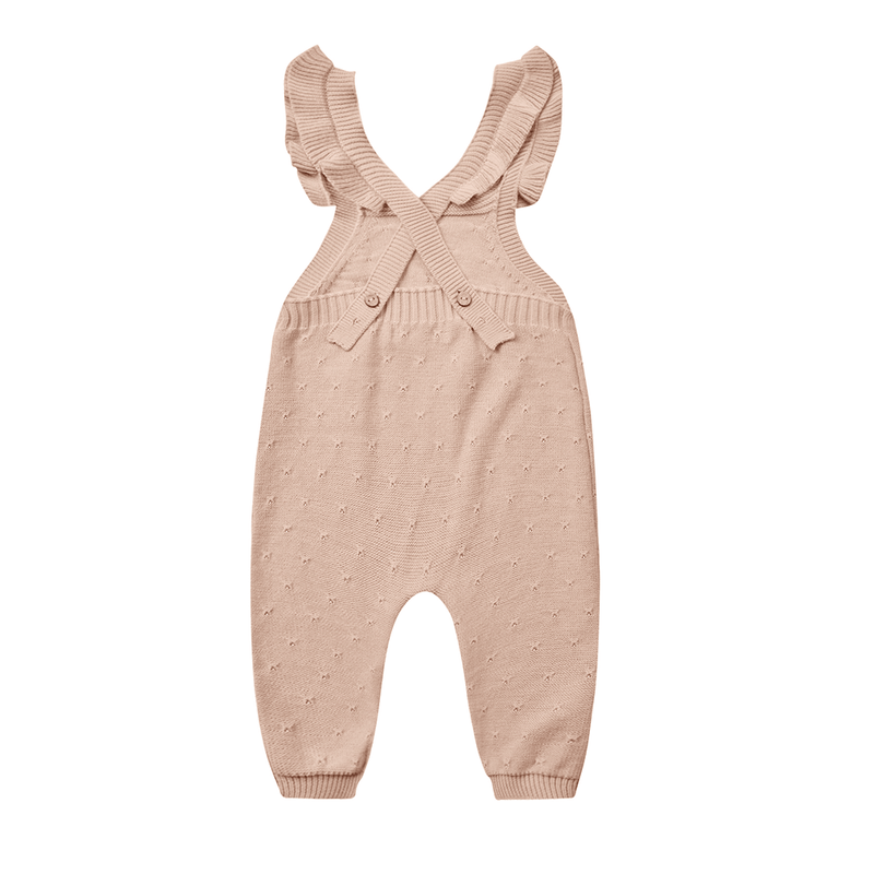 Quincy Mae Pointelle Knit Overalls - Blush