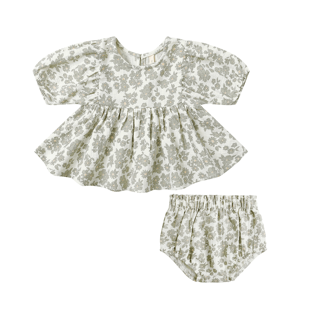 Quincy Mae Francy Set - Green Floral