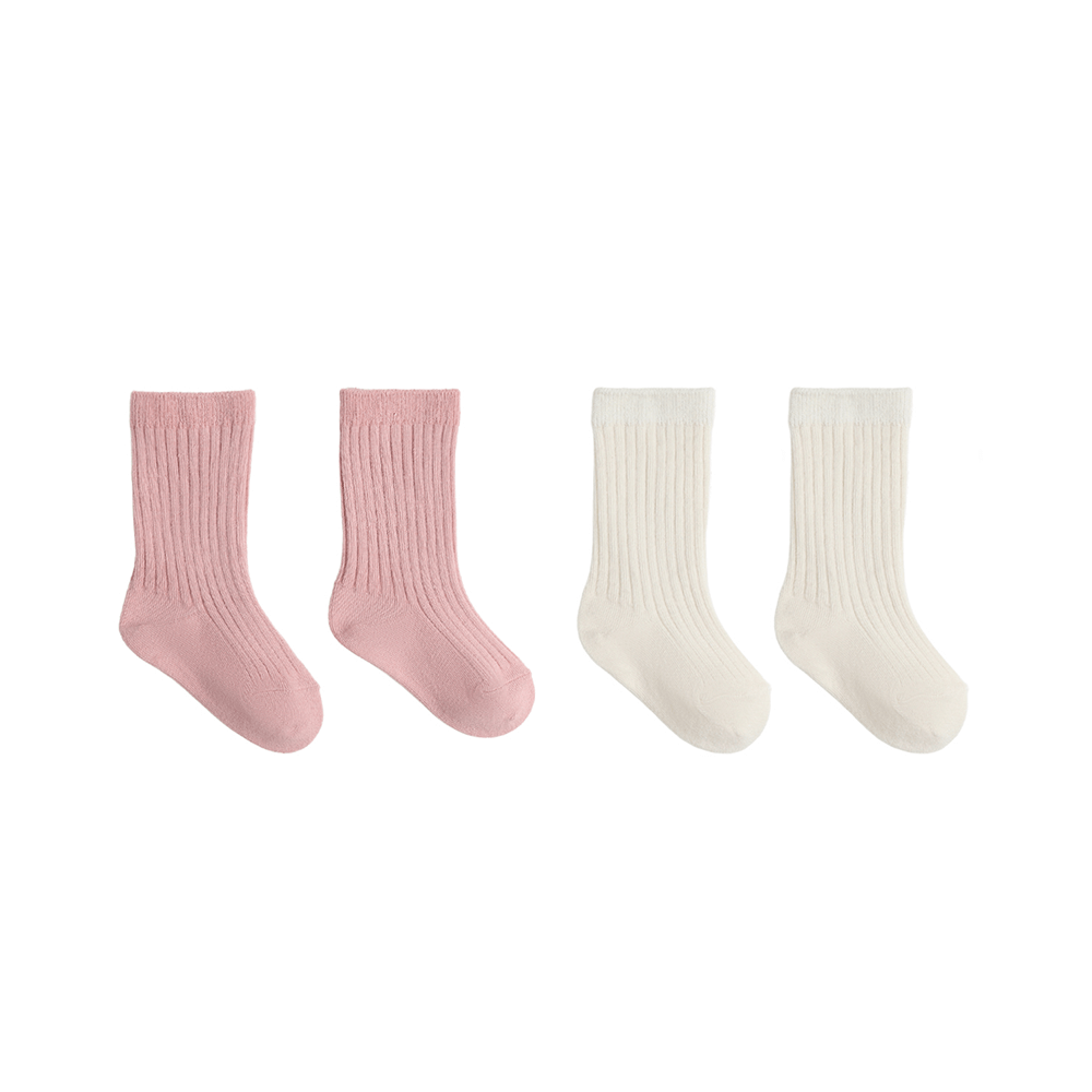 Quincy Mae Socks Set - Natural, Rose