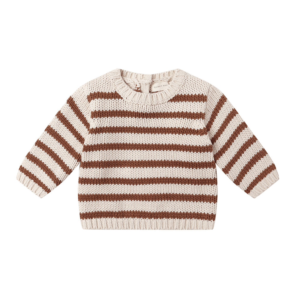 Quincy Mae Rex Sweater - Cedar Stripe