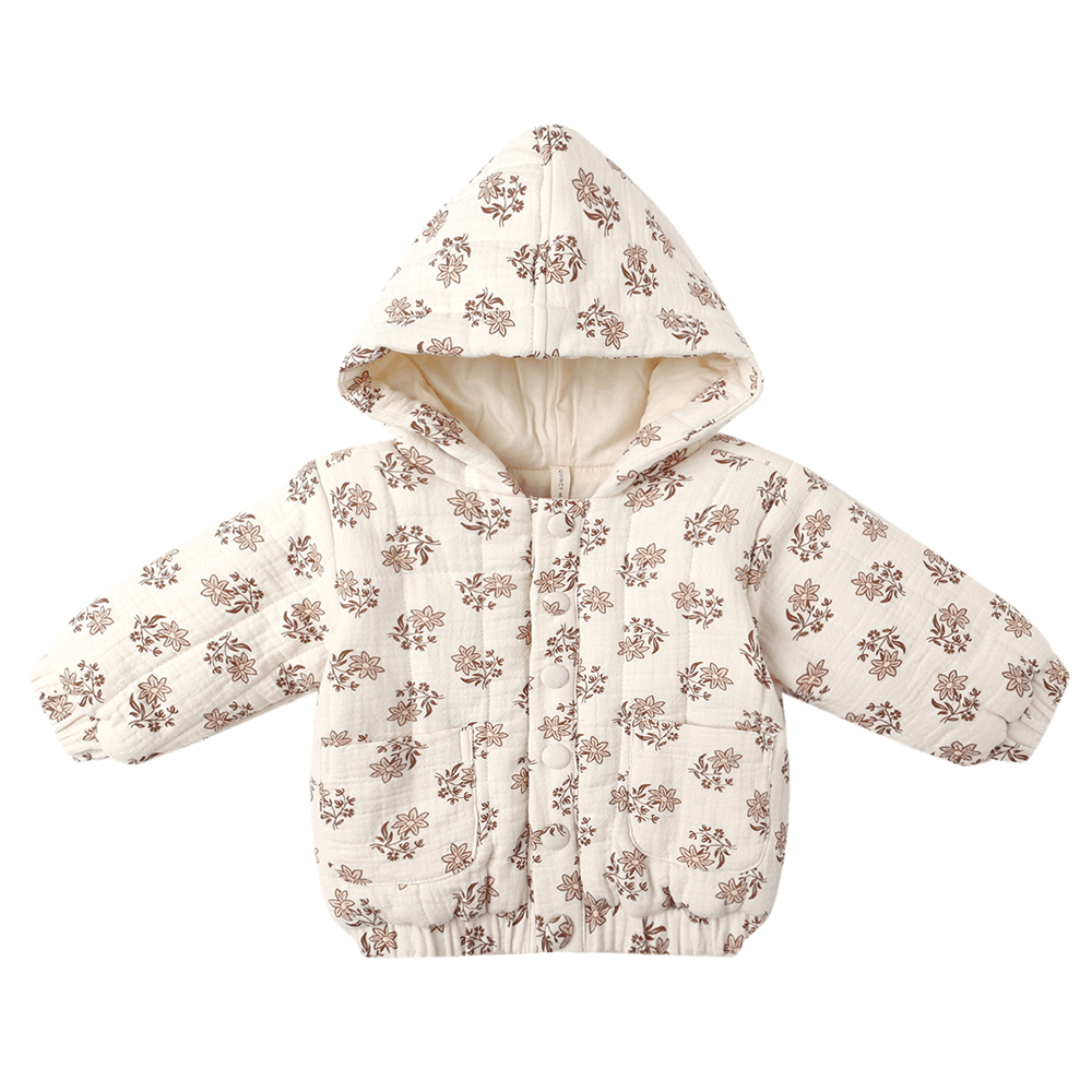 Quincy Mae Hooded Woven Jacket - Daylily