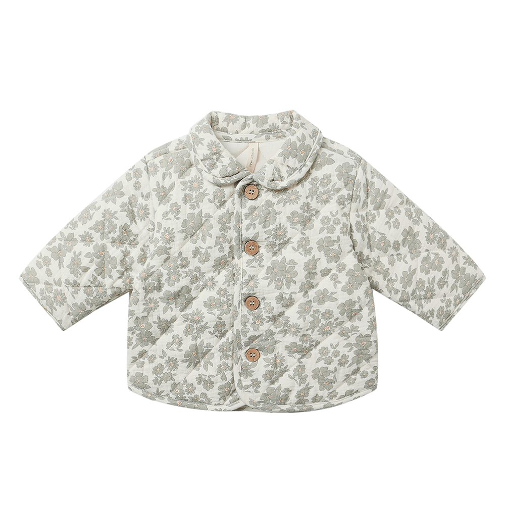 Quincy Mae Quilted Jacket - Green Floral