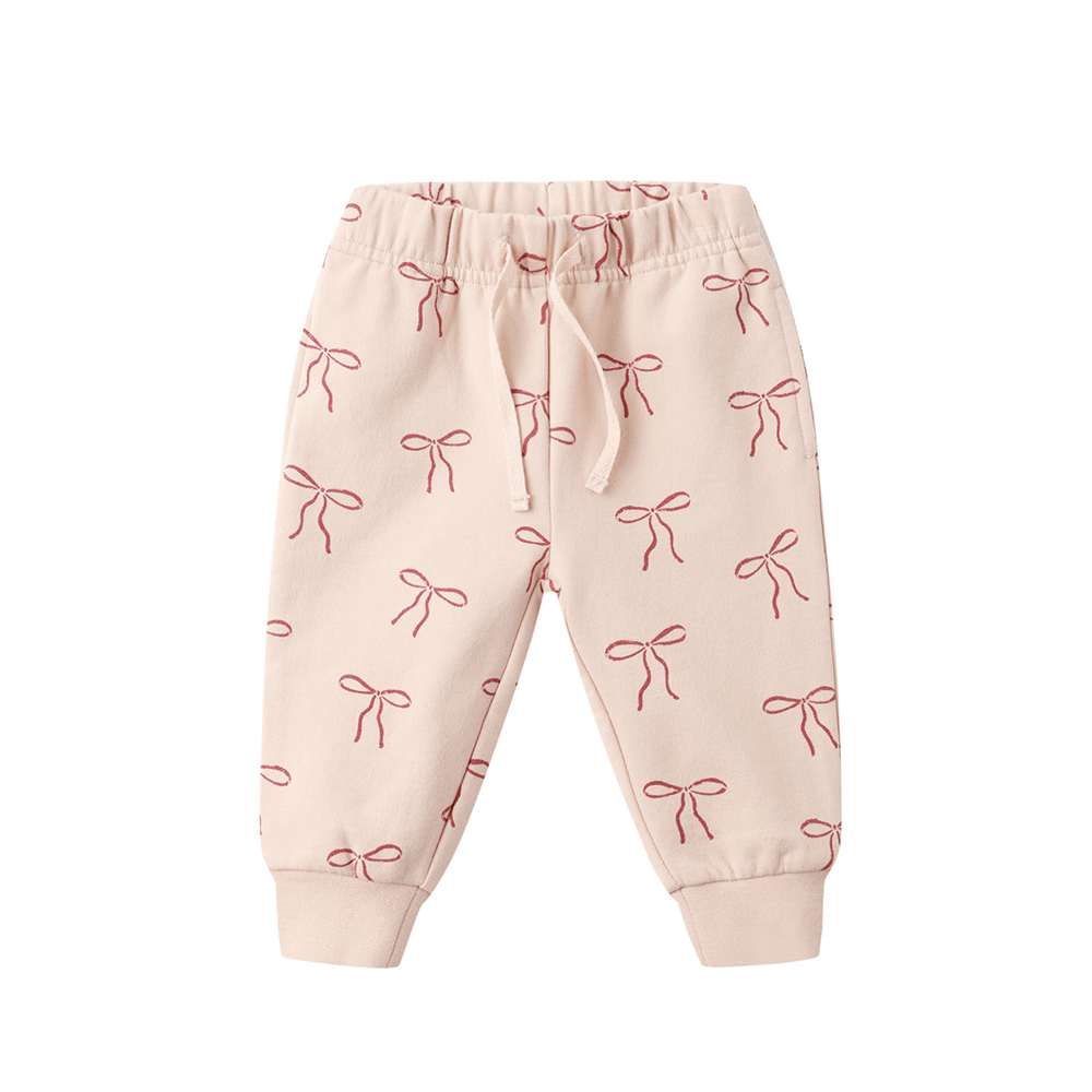 Quincy Mae Relaxed Fleece Sweatpant - Red Bows