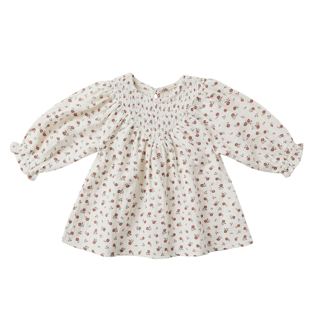 Quincy Mae V Smocked Dress - Winter Ditsy