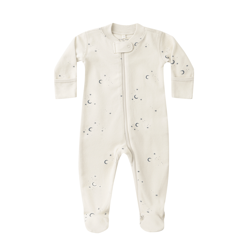Quincy Mae Zip Long Sleeve Sleeper Footie - Moons