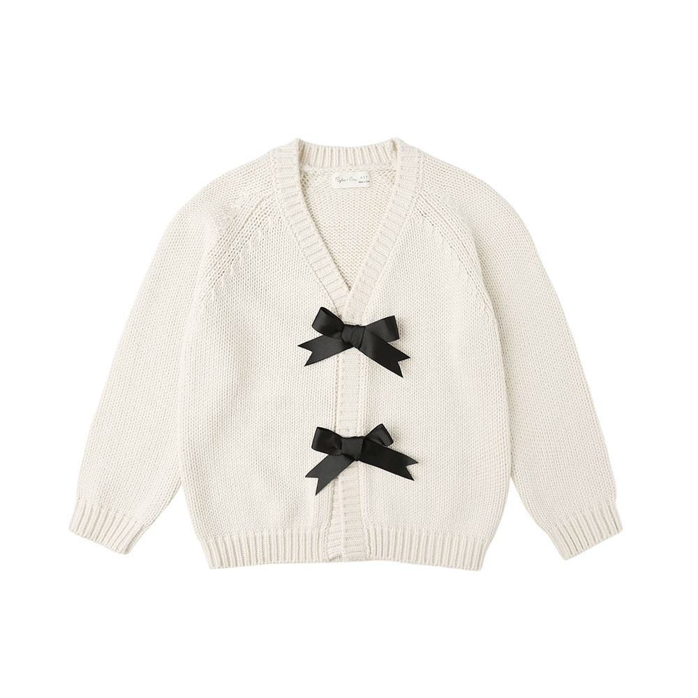 Rylee + Cru Bow Cardigan - Natural