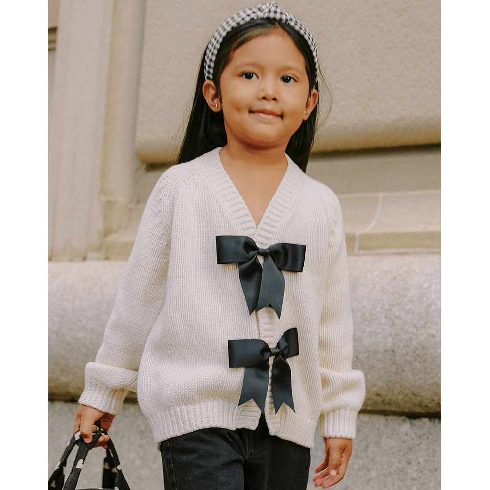 Rylee + Cru Bow Cardigan - Natural