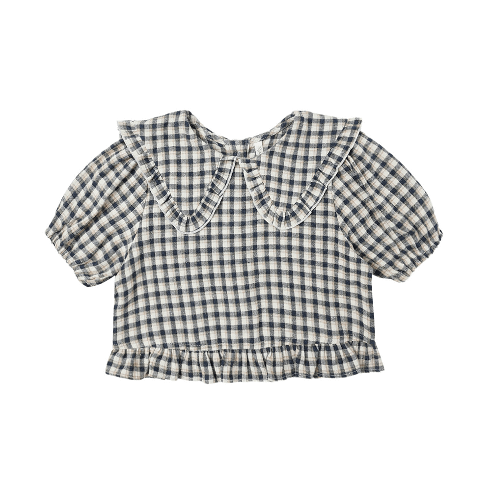 Rylee + Cru Prairie Blouse - Navy Check