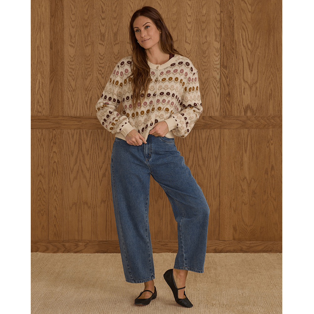 Rylee + Cru Womens Cheyenne Cardigan - Floral Jacquard