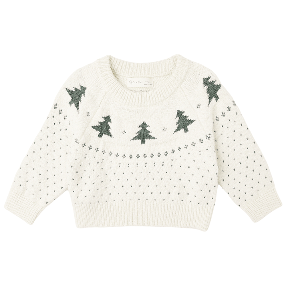 Rylee + Cru Womens Fair Isle Sweater - Trees