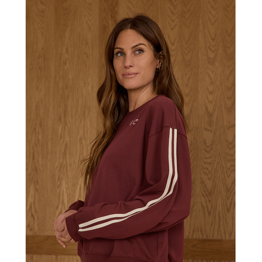 Rylee + Cru Womens Oversized Sweatshirt - Burgundy