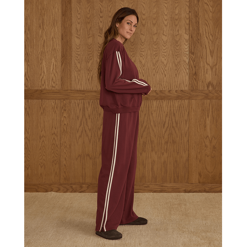 Rylee + Cru Womens Track Pant - Burgundy