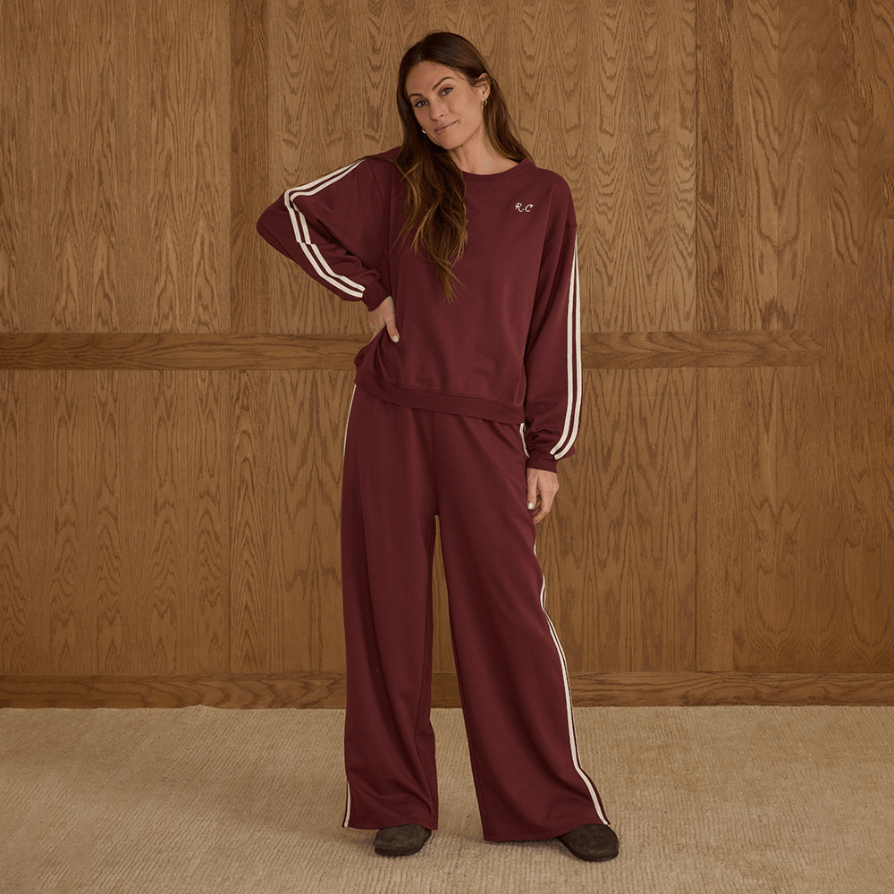 Rylee + Cru Womens Track Pant - Burgundy