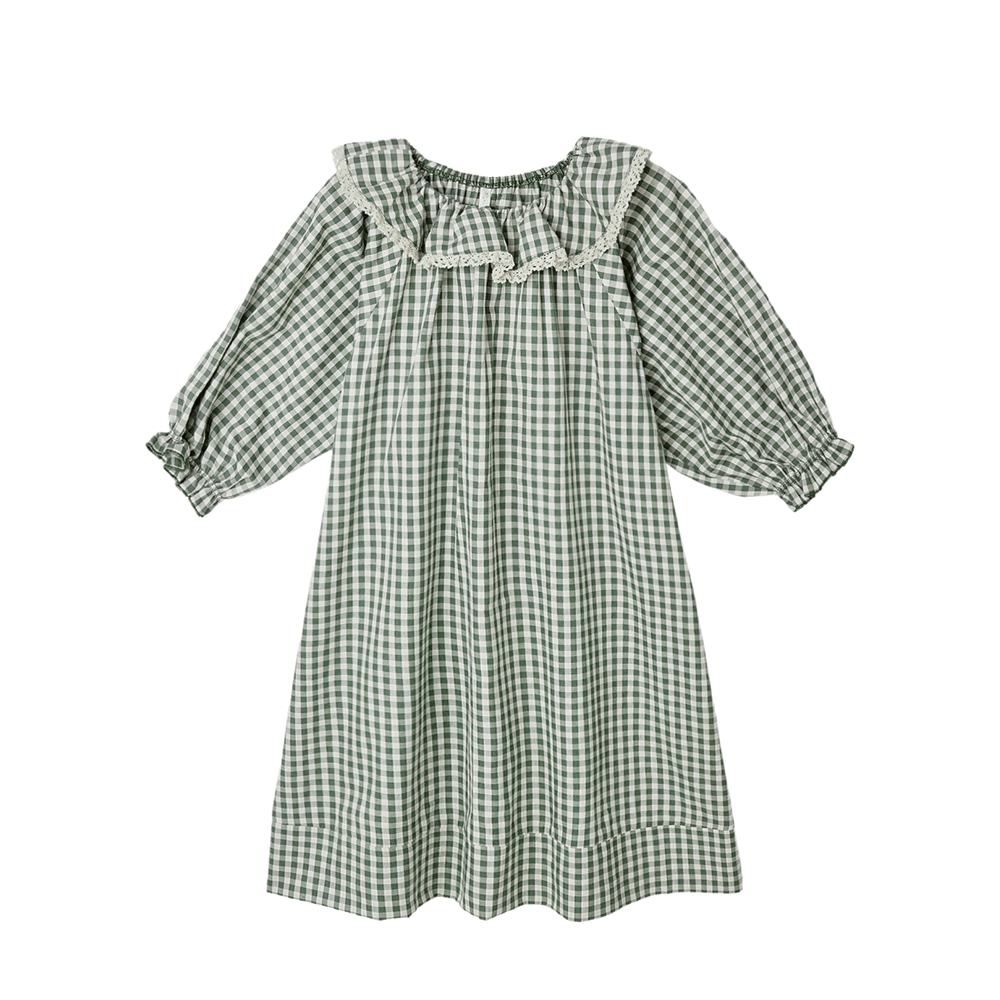 Rylee + Cru Girl's Nightgown - Evergreen Gingham