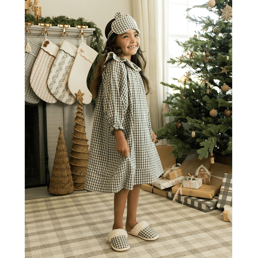 Rylee + Cru Girl's Nightgown - Evergreen Gingham