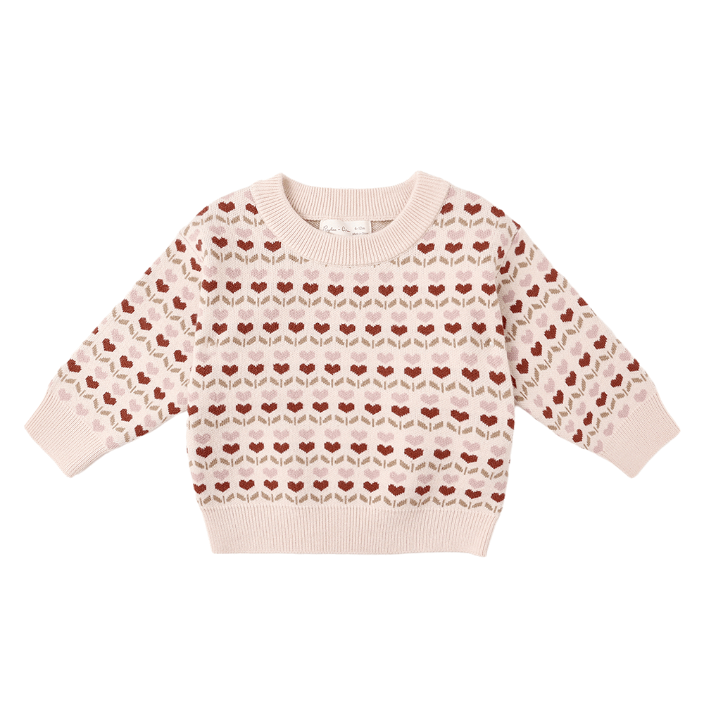 Rylee + Cru Fair Shiloh Sweater - Ruby Hearts