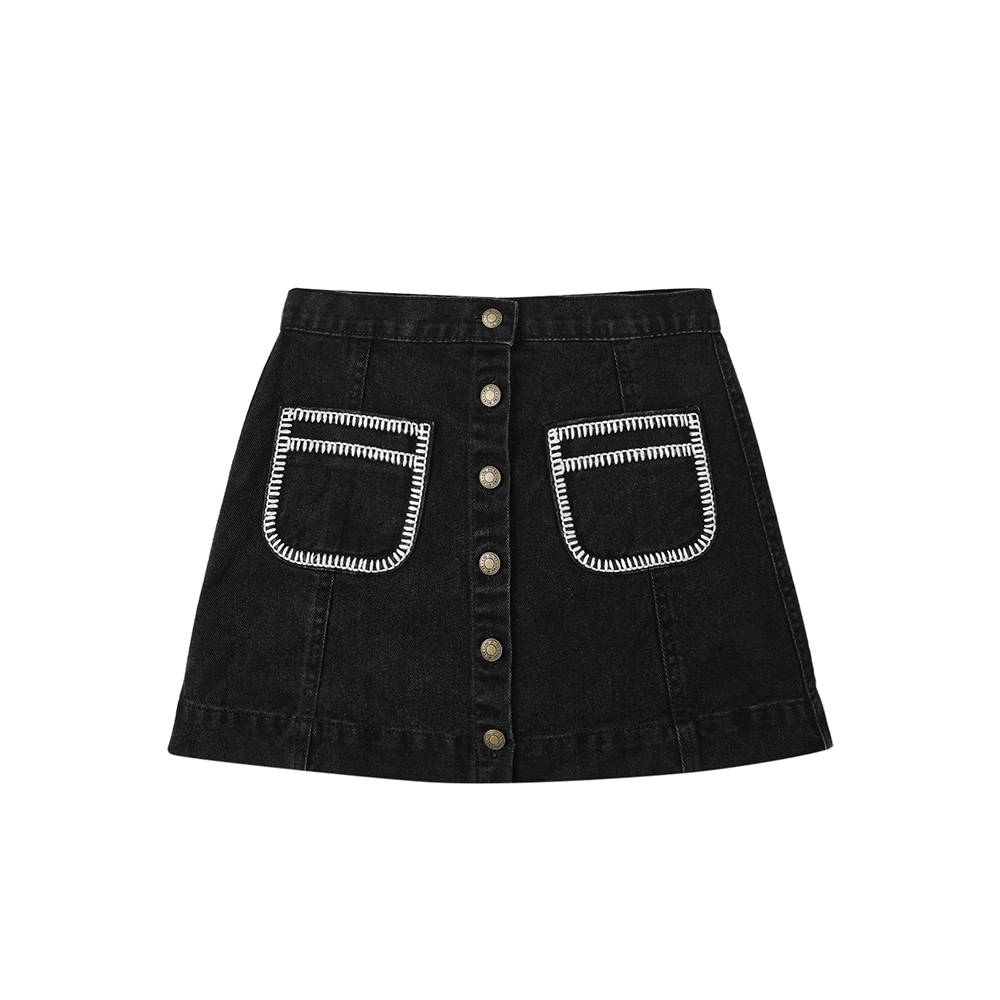 Rylee + Cru Denver Mini Skirt - Washed Black