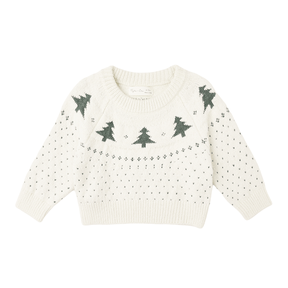 Rylee + Cru Fair Isle Sweater - Trees