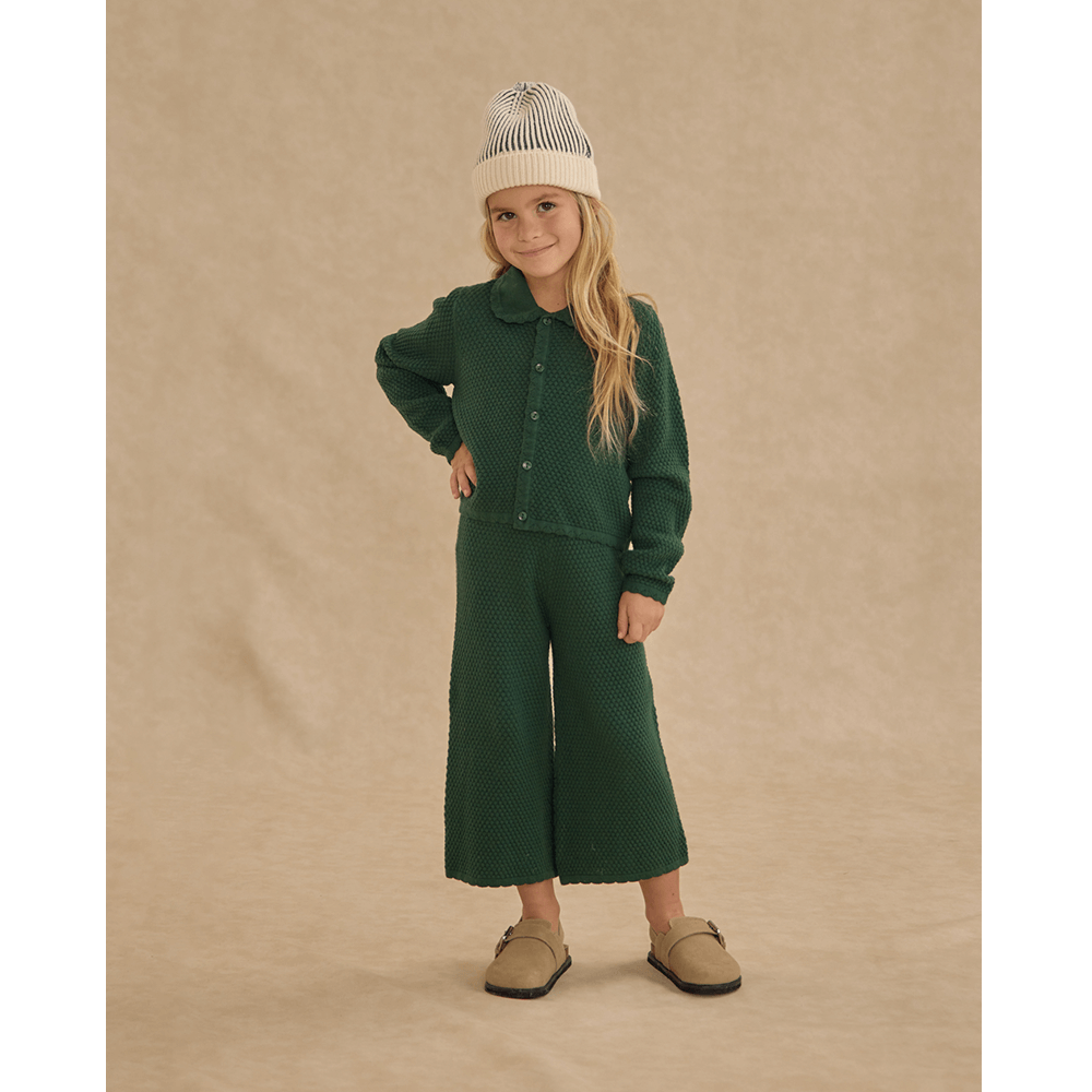 Rylee + Cru Knit Wide Leg Pant - Green