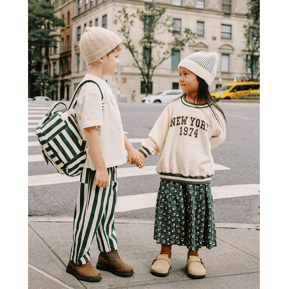 Rylee + Cru Mini Backpack - Green Stripe