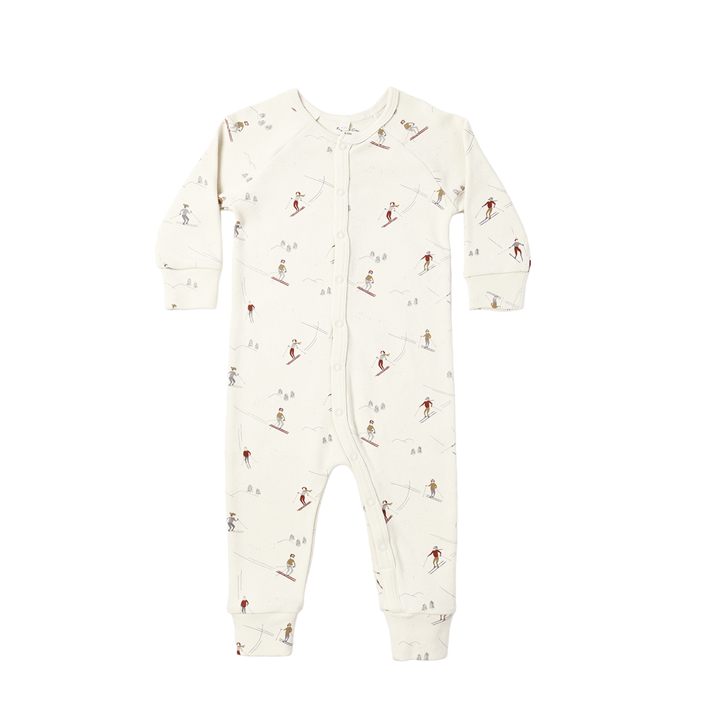 Rylee + Cru Organic Long John Pajamas - Skiers