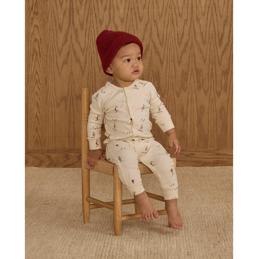 Rylee + Cru Organic Long John Pajamas - Skiers