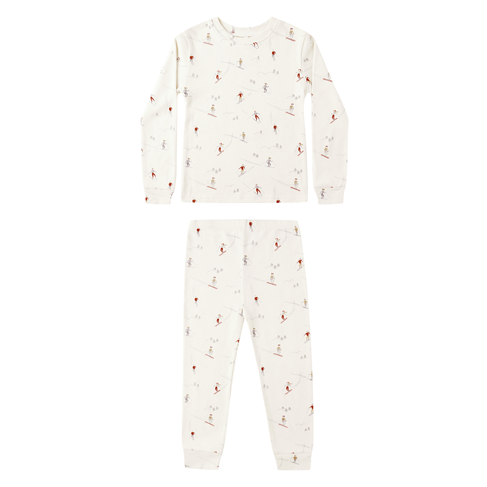 Rylee + Cru Organic Long Pajama Set - Skiers