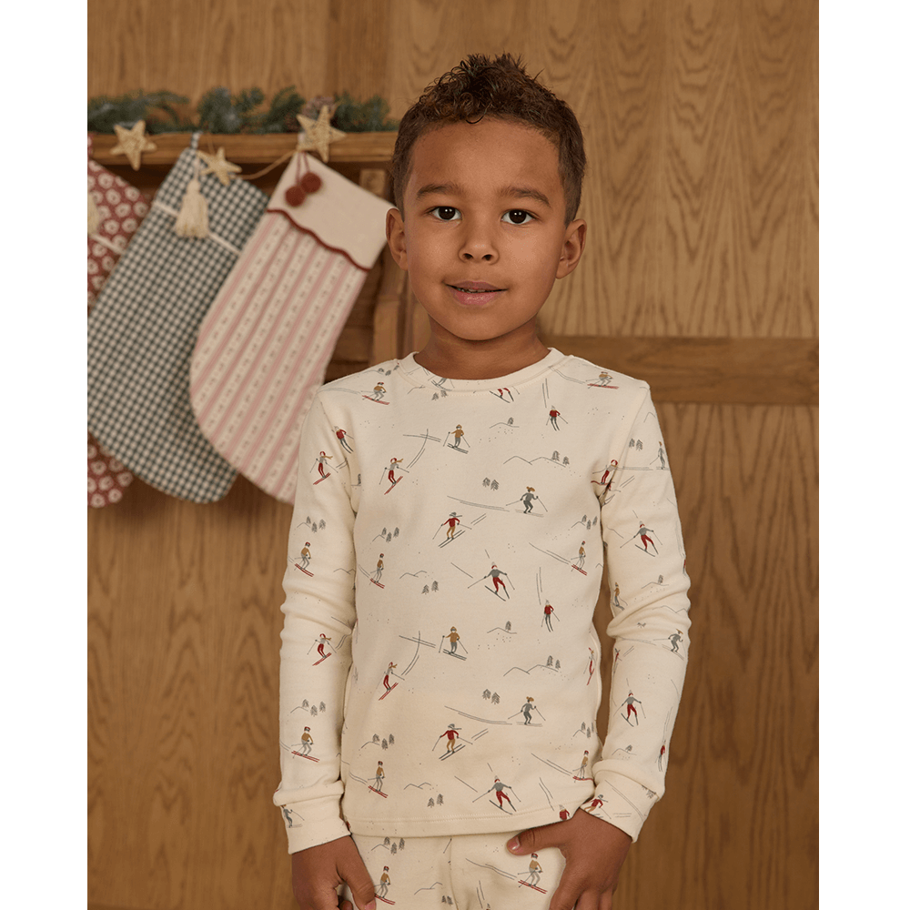 Rylee + Cru Organic Long Pajama Set - Skiers