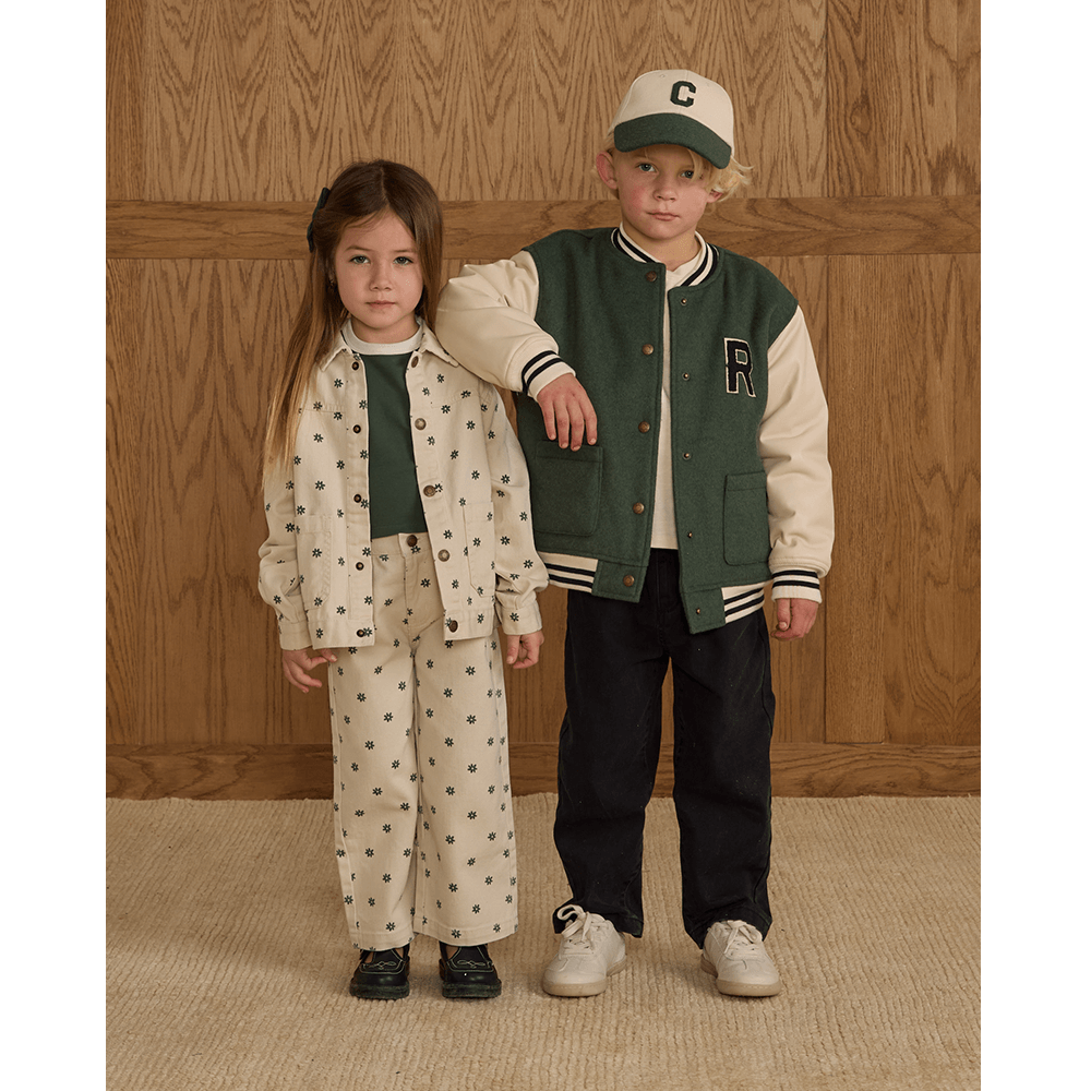 Rylee + Cru Varsity Jacket - Green