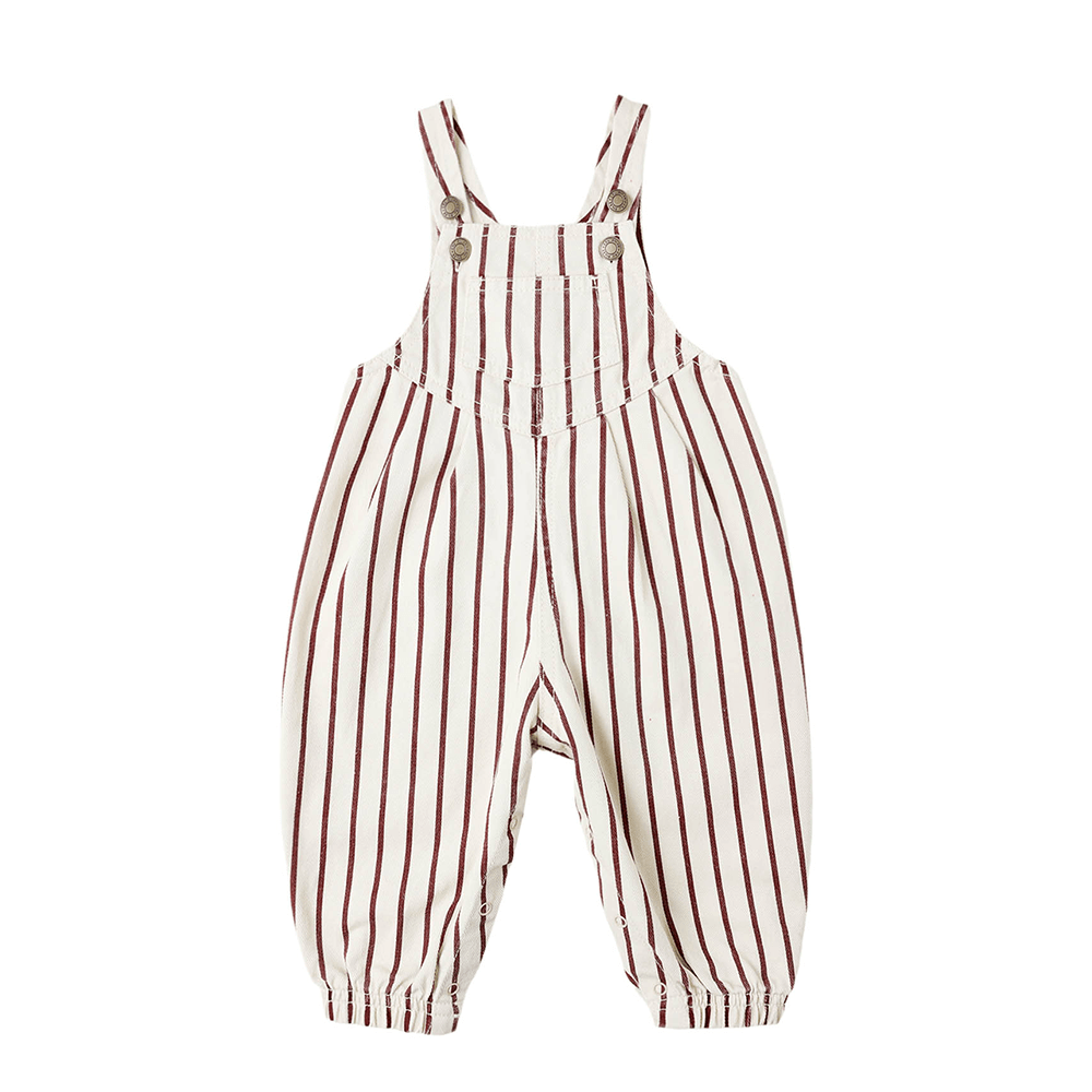 Rylee + Cru Vintage Overall - Burgundy Stripe