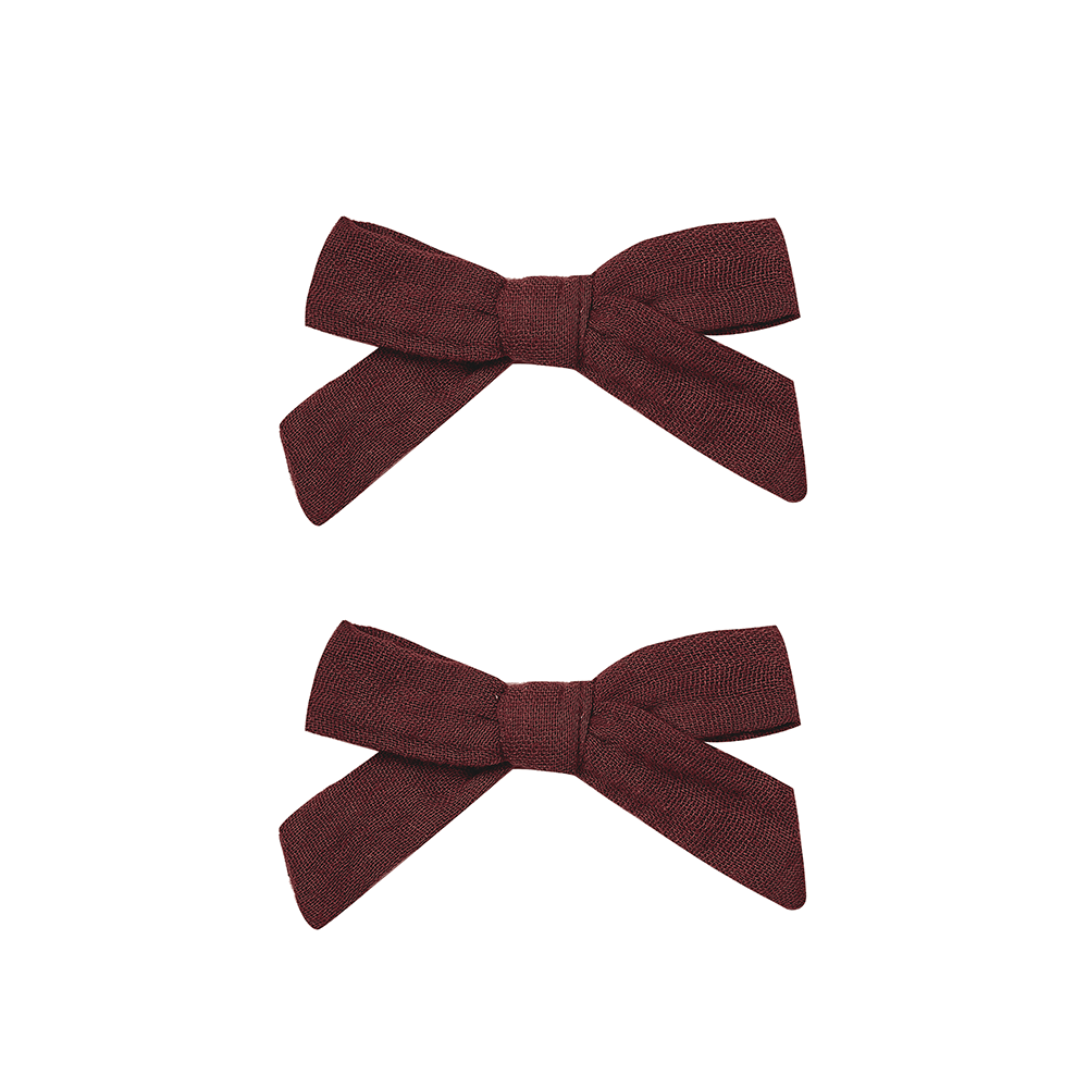 Rylee + Cru Bows, Set of 2 - Burgundy
