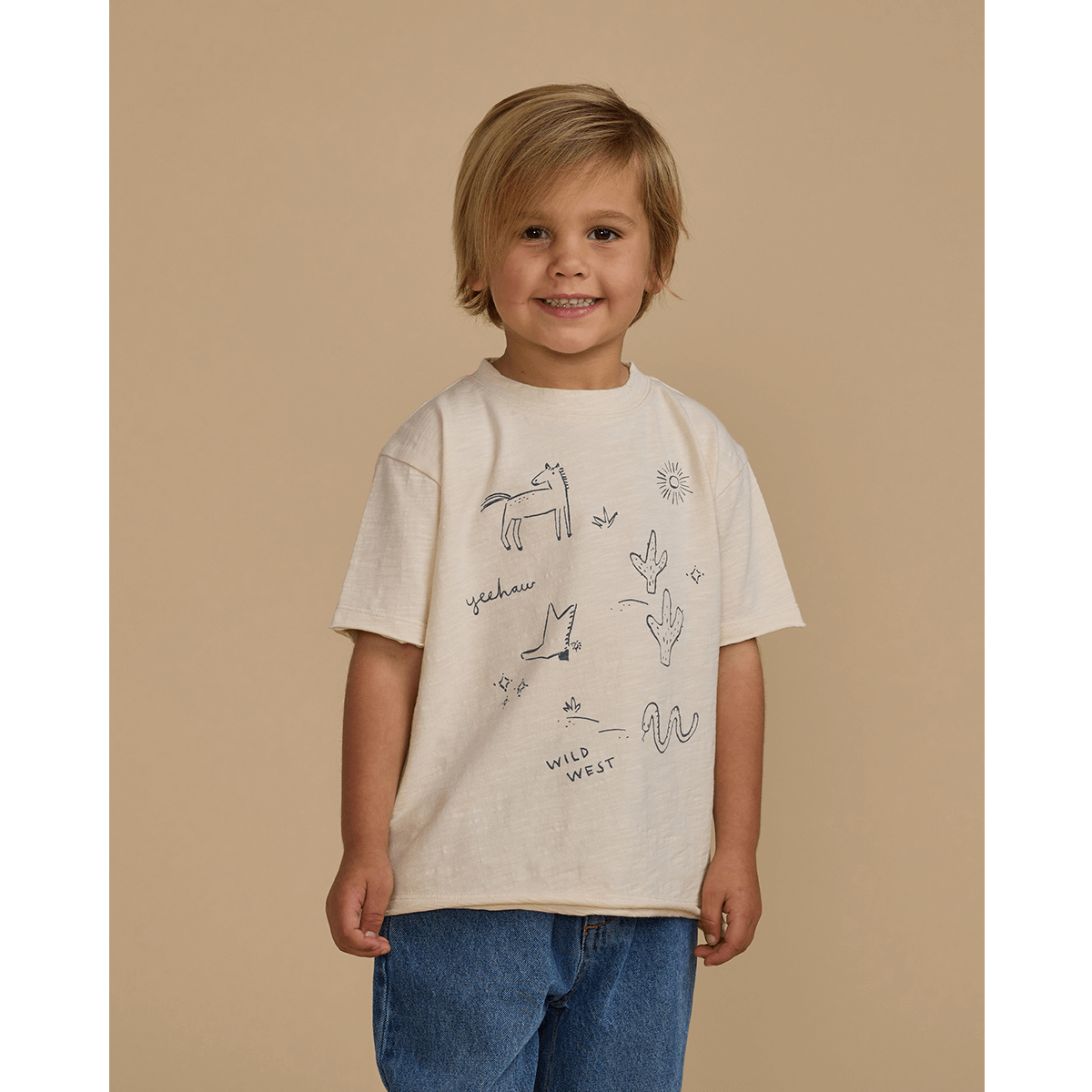 Rylee + Cru Raw Edge Tee - Wild West SECOND