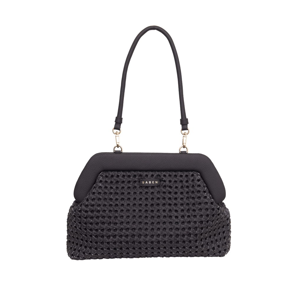 Saben Ginny Shoulder Bag Black Braid Little Gatherer NZ Childrens