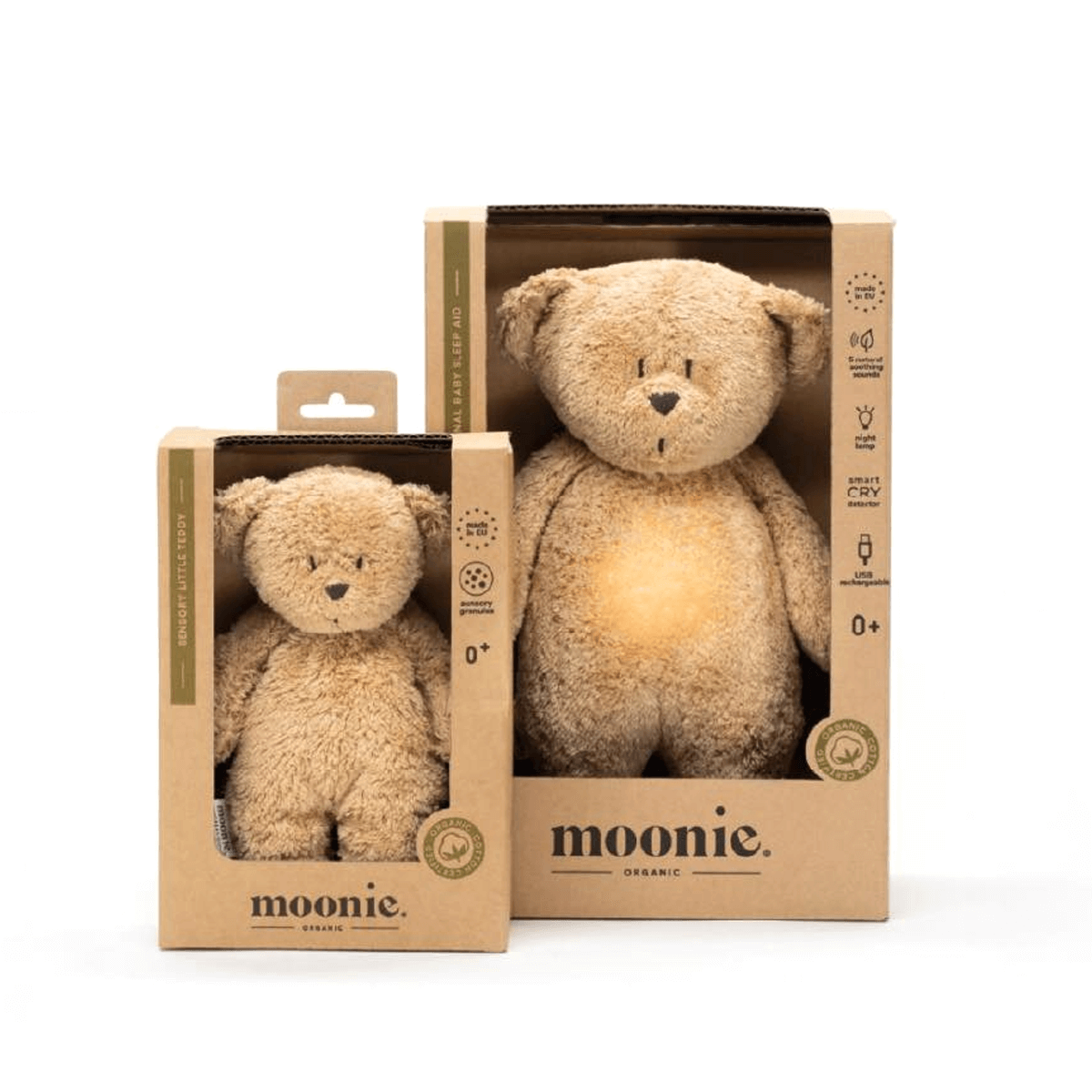 Moonie Organic Sensory Bear - Cappuccino