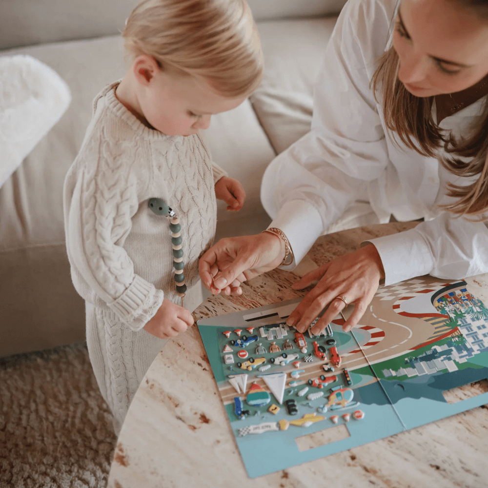 Mushie Reusable Stickers - Race Car