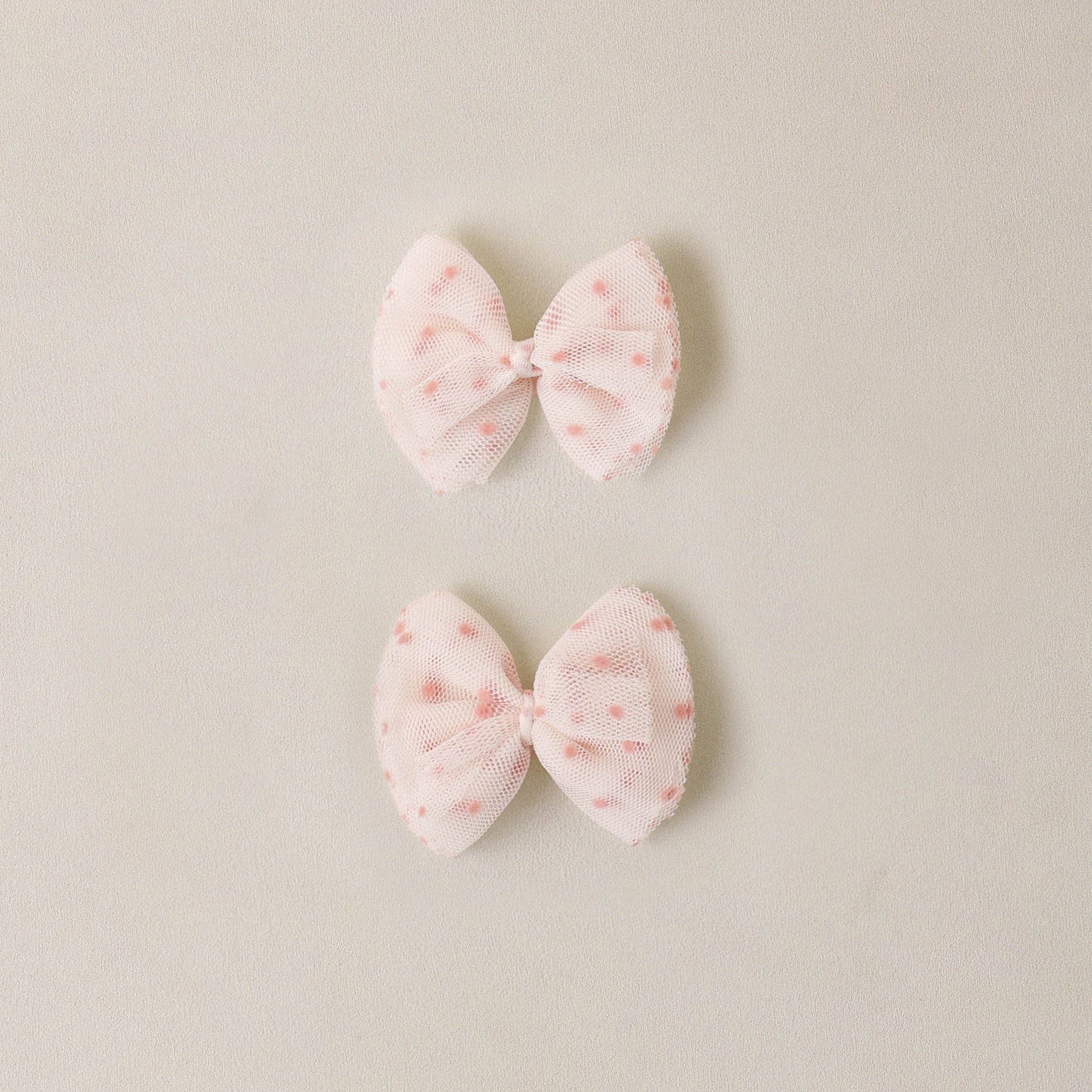 Flutter Tulle Clips - Pink Dots