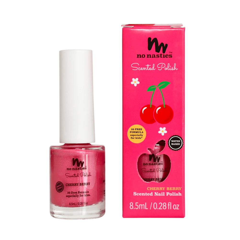 No Nasties Natural Scented Kids Nail Polish Cherry Berry - Bright Pink