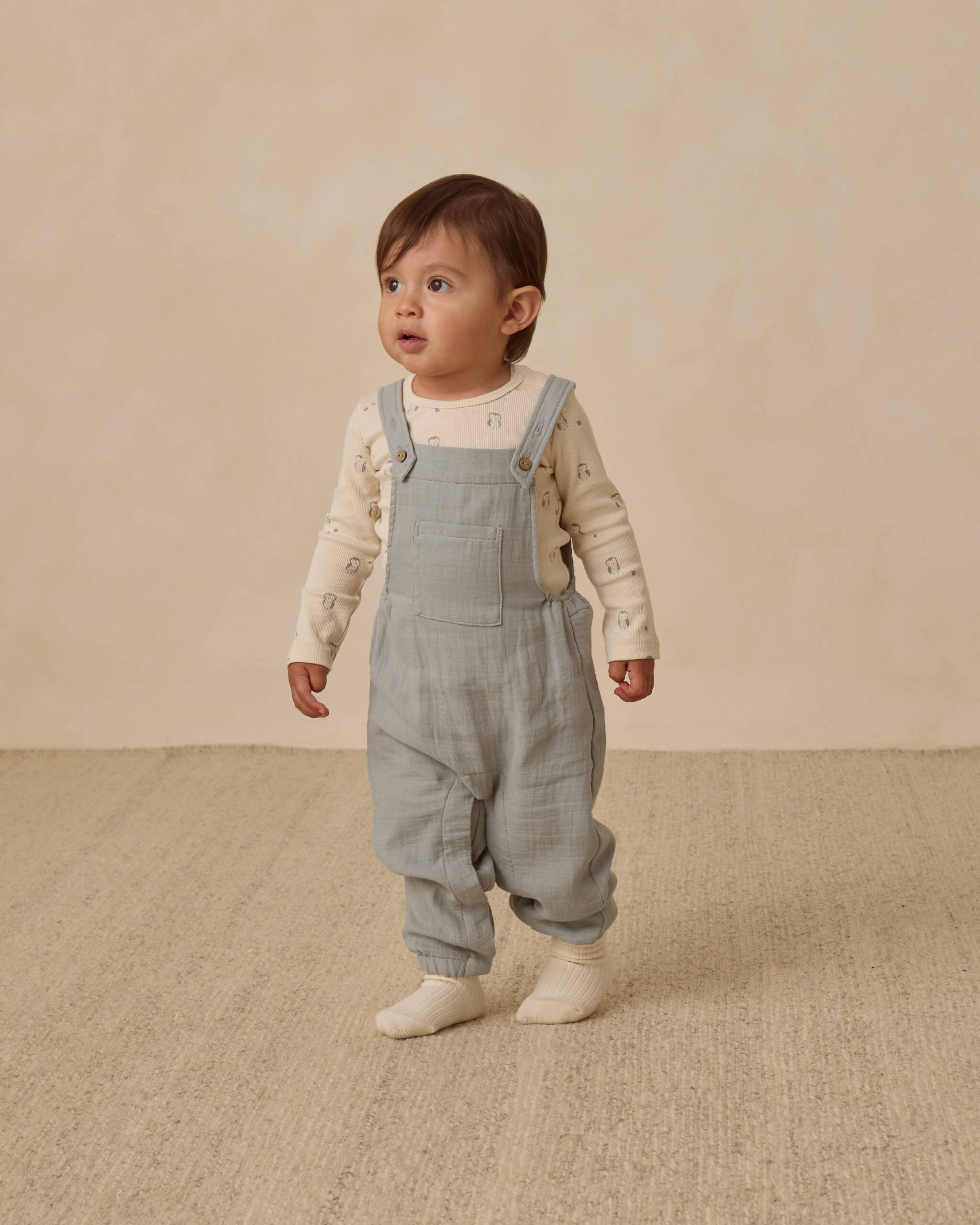 Quincy Mae Baby Overall - Steel Blue