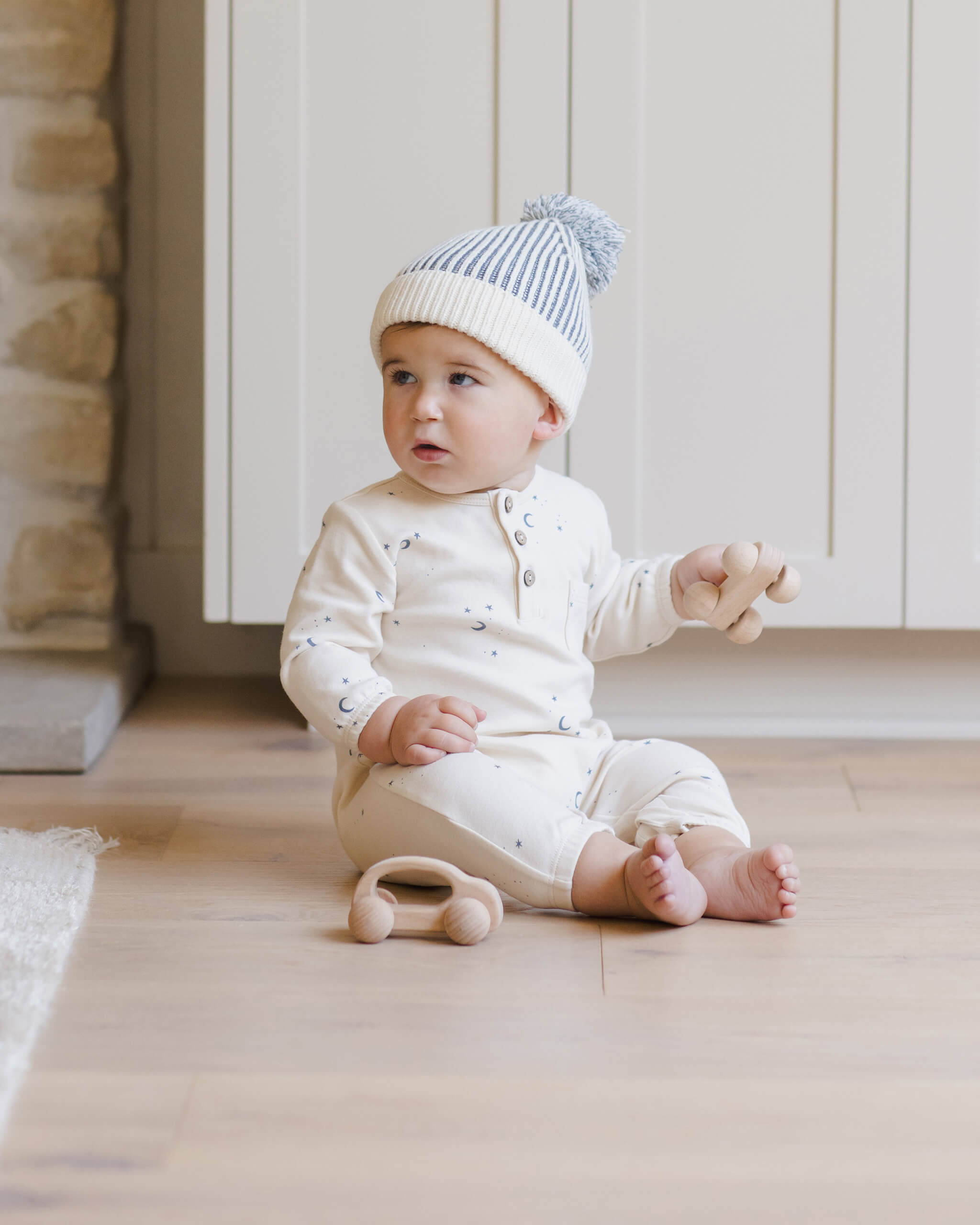 Quincy Mae Long Sleeve Pocket Jumpsuit - Moons